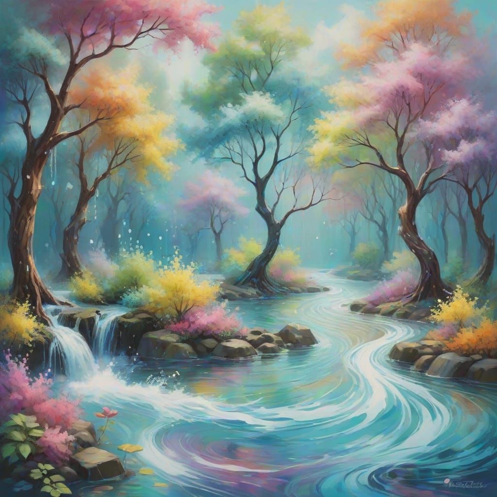 Magical Dancing Water Music in a Whimsical Setting