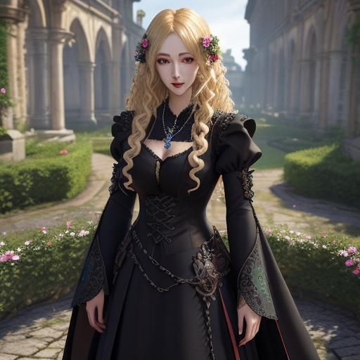 Young dark mage girl