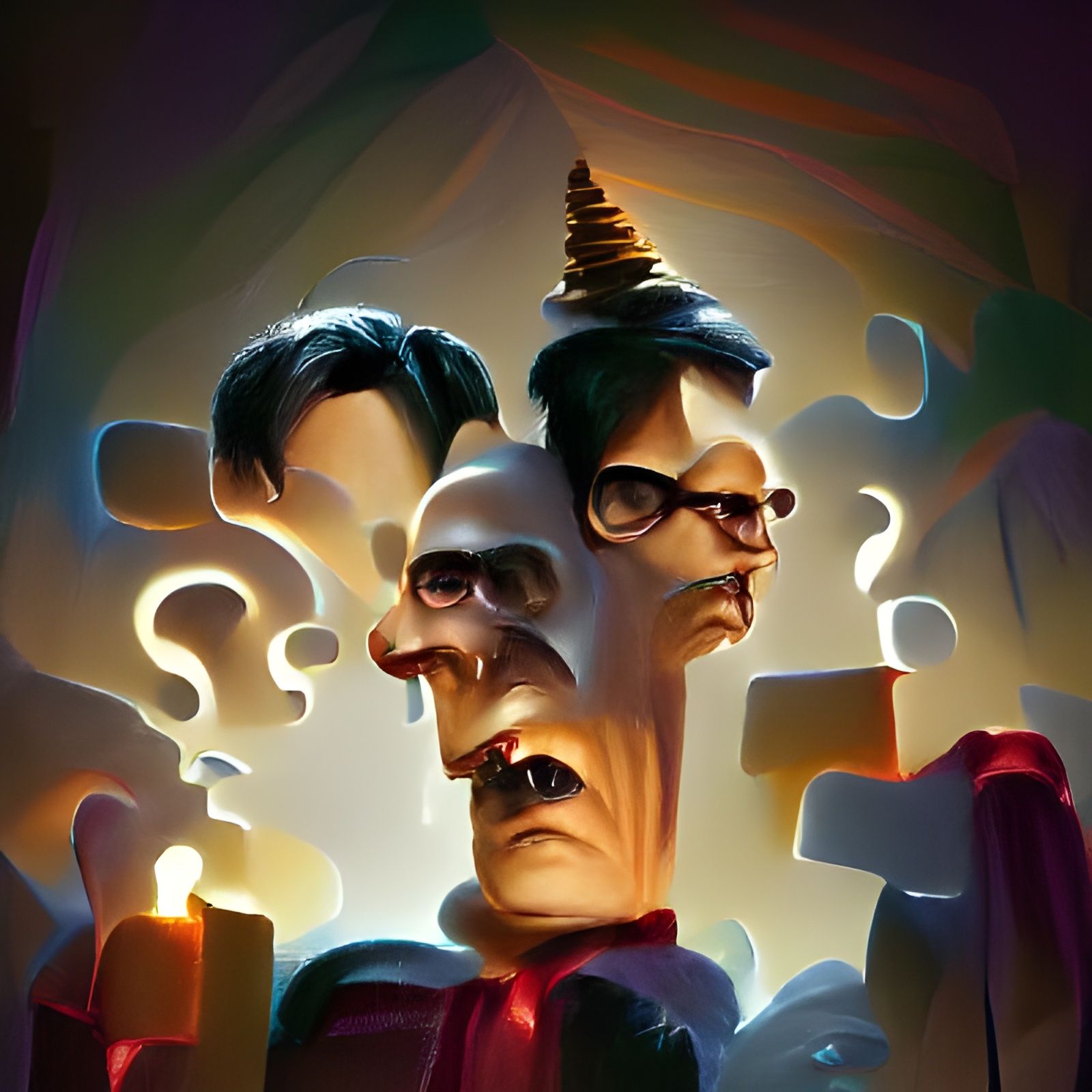 Surreal Composite Figure in Sinister Gothic Style