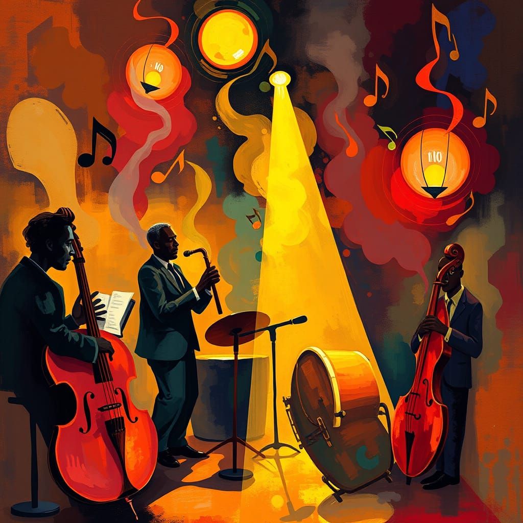 Vibrant Jazz Club Scene in Fauvist Style