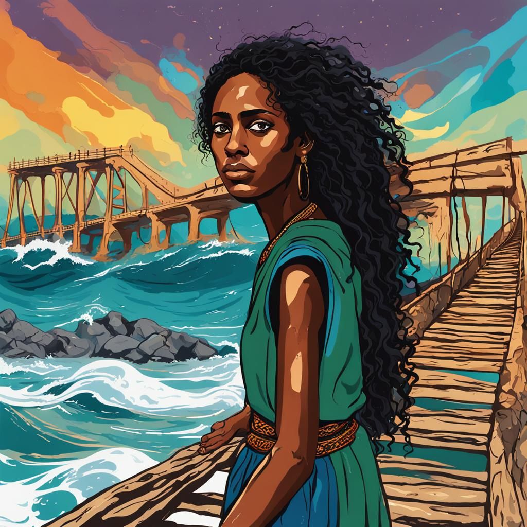 Victorious Eritrean Woman Emerges from the Waves