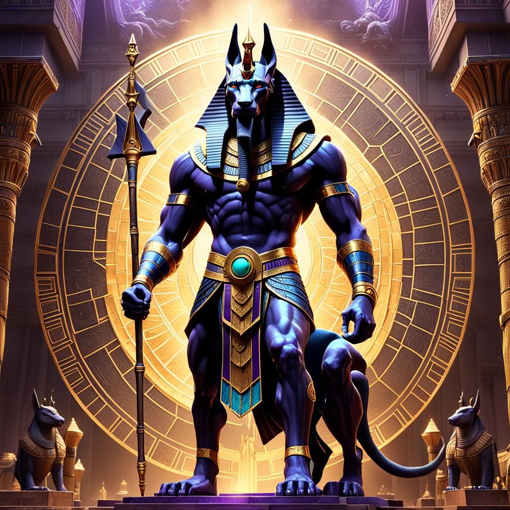 Imposing Anubis in Dark Fantasy Concept Art