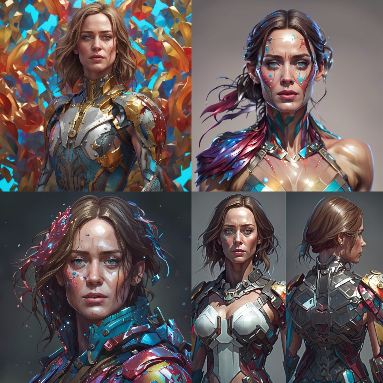Emily Blunt in Exoskeleton: Hyperdetailed Portrait