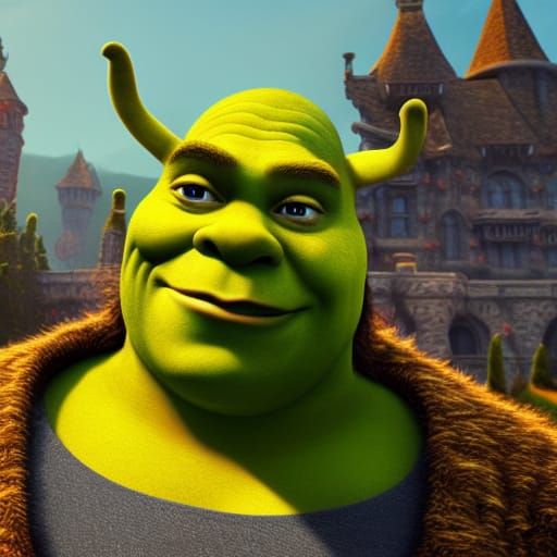 Shrek with Abs: Detailed Matte Painting