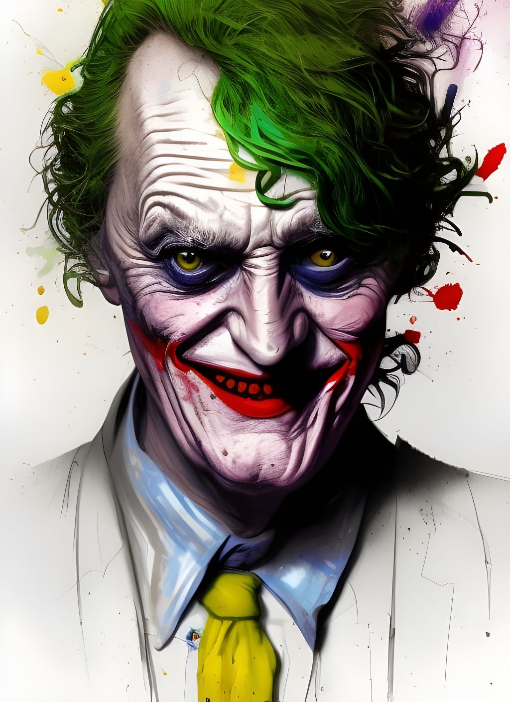 The Joker Crayon Caricature in Hyperrealism Style