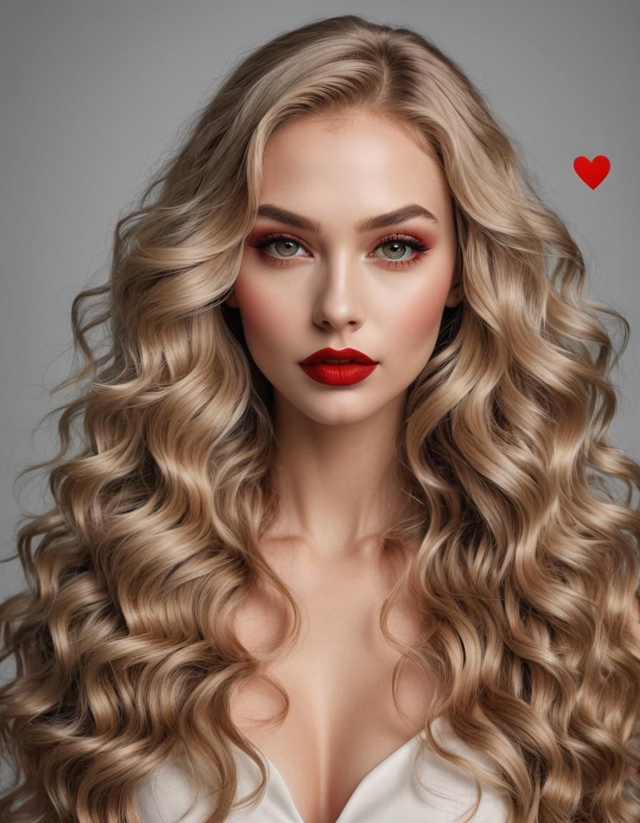 Portrait of a Beautiful Woman with Blonde Hair