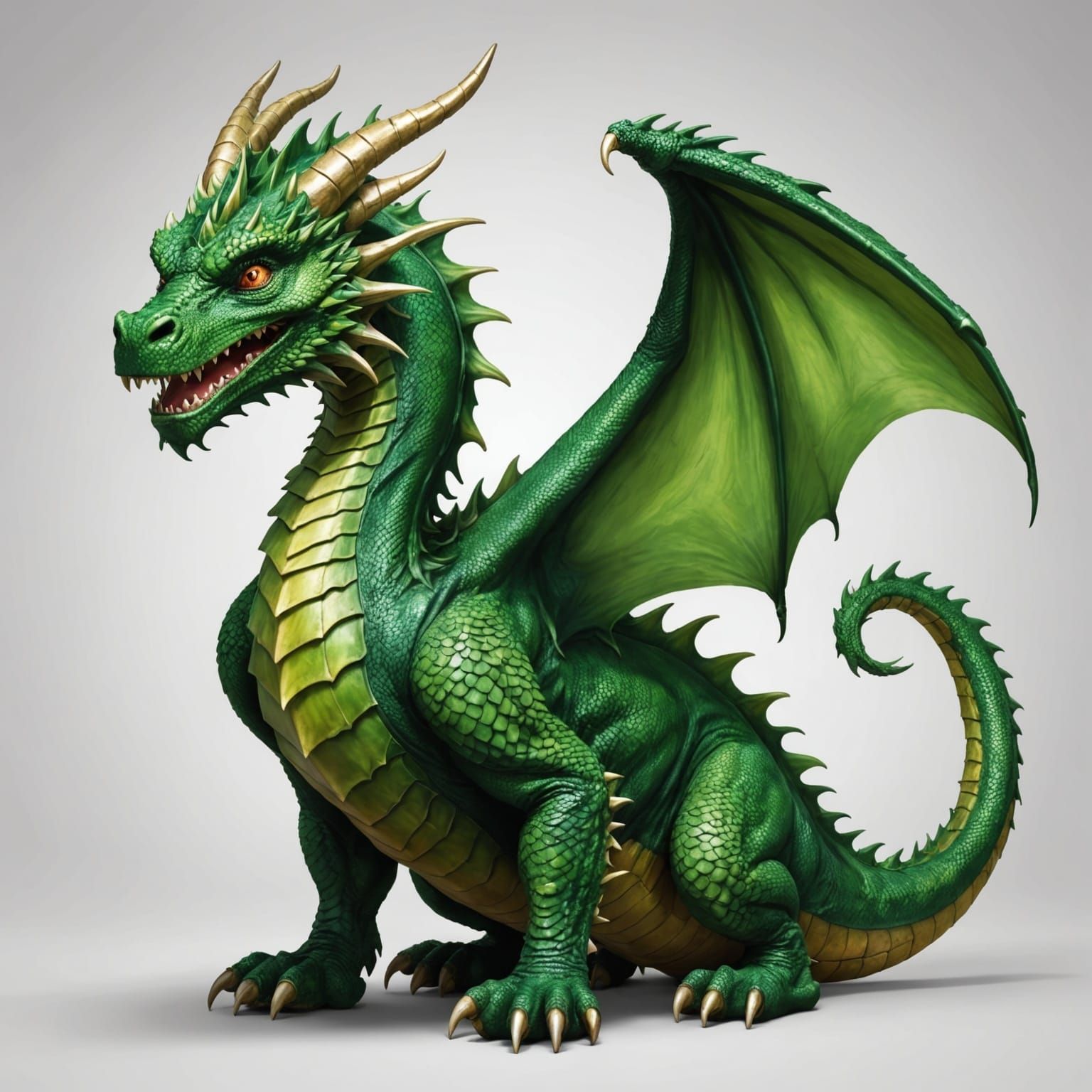 Cartoon Green Dragon Illustration
