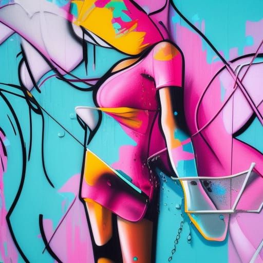 Graffiti Street Art in Splash Art Style