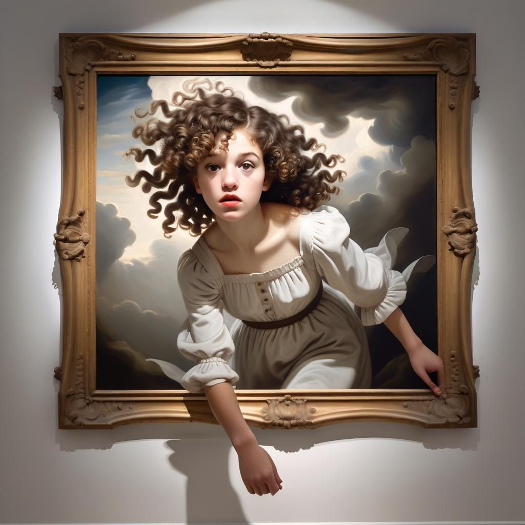 Girl Escaping Painting: A Surreal Museum Escape