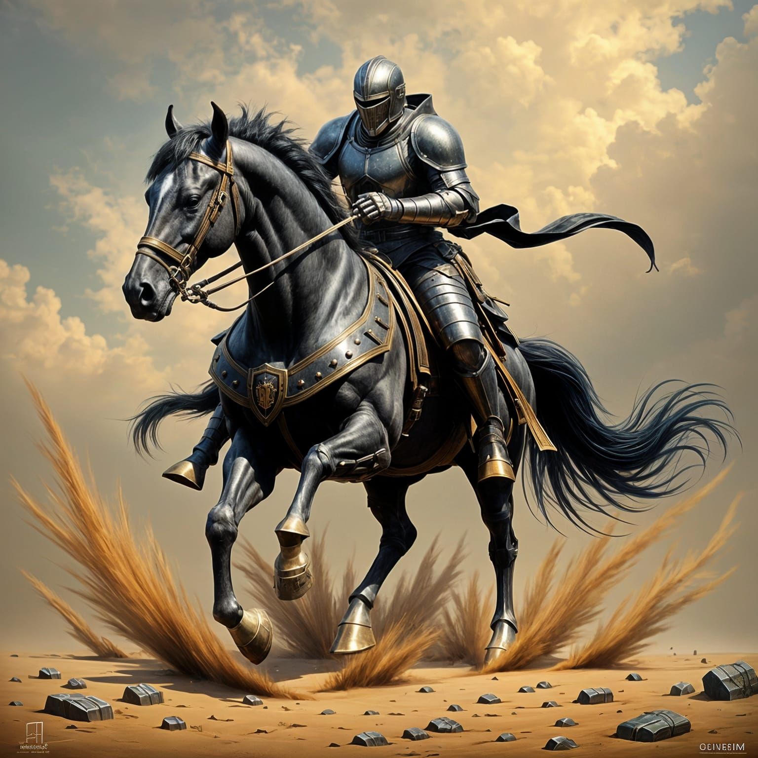 Majestic Armored War Horse Ready for Battle