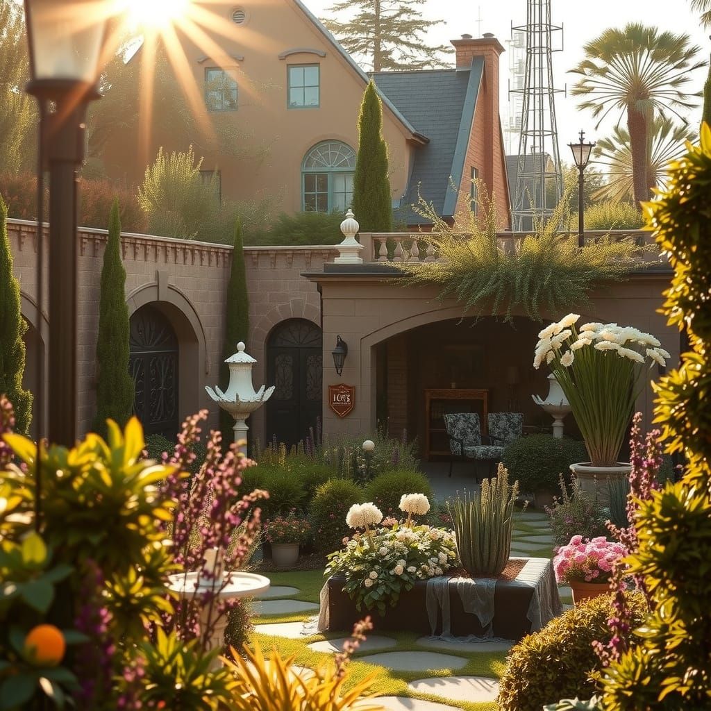 Gardens Enclosed: A Whimsical Mystical Scene