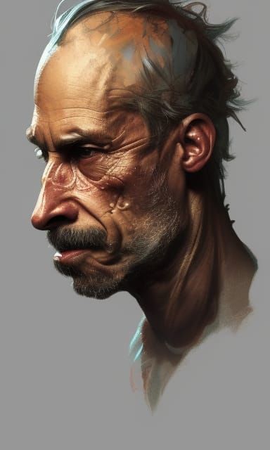 Detailed Portrait of an Elderly Man