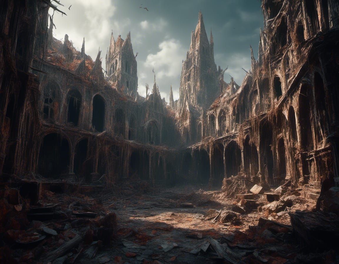 Detailed Old City Matte Painting in Unreal Engine