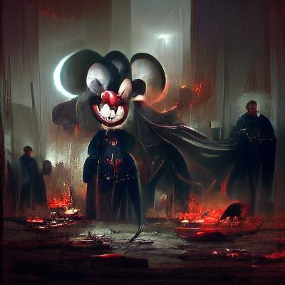 Sinister Evil Mickey Mouse in Dark Style