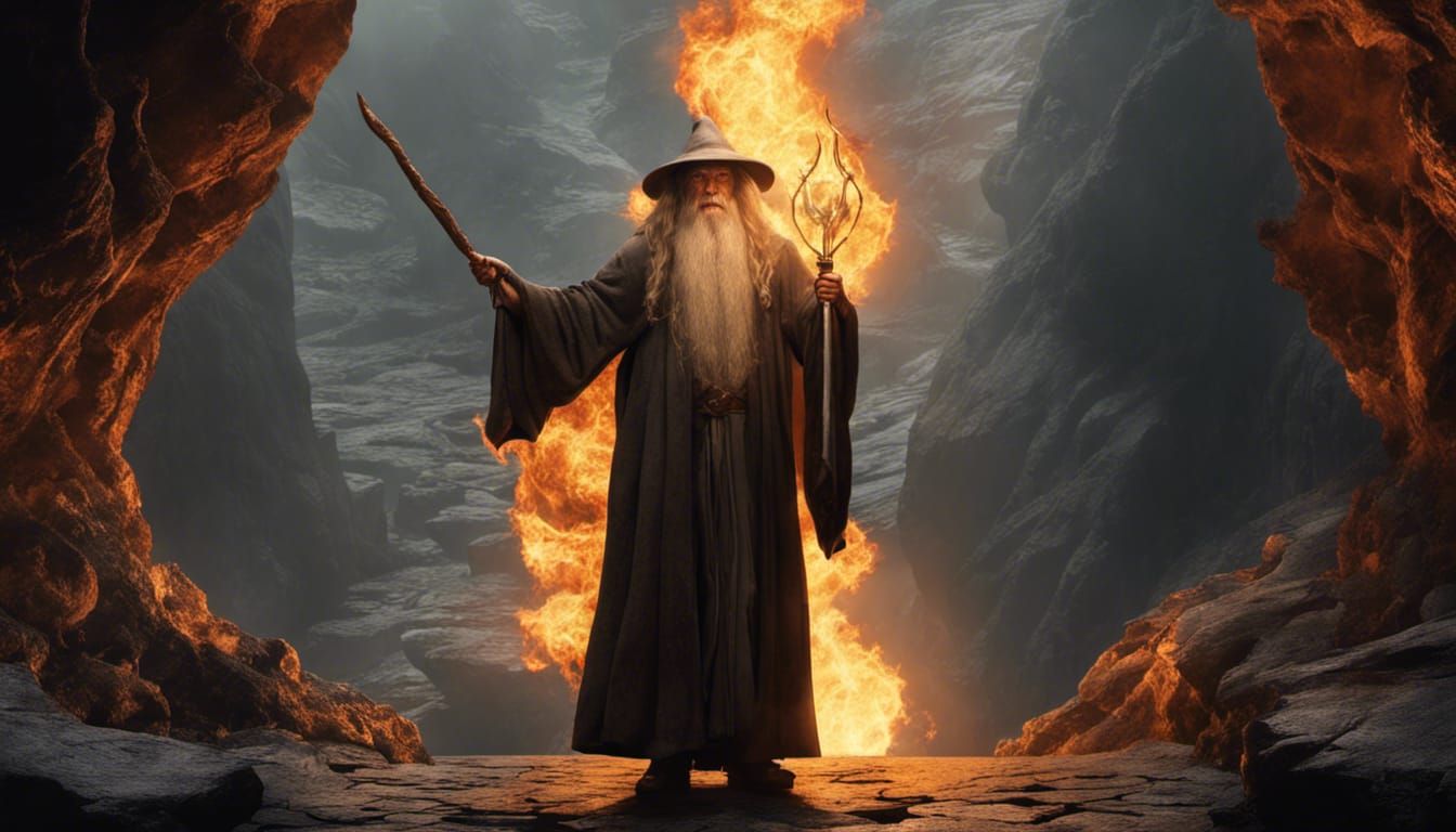 Gandalf Confronts Balrog in Khazad-dûm