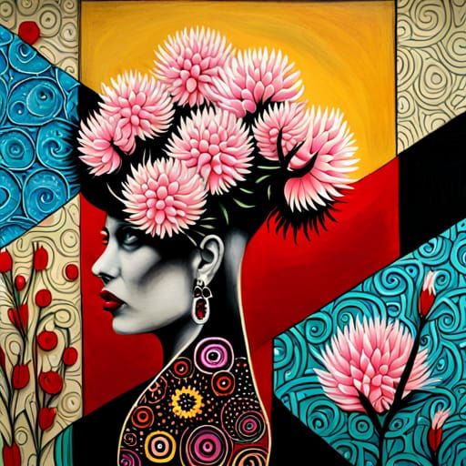 Sinister Flowers in Mixed Media Style