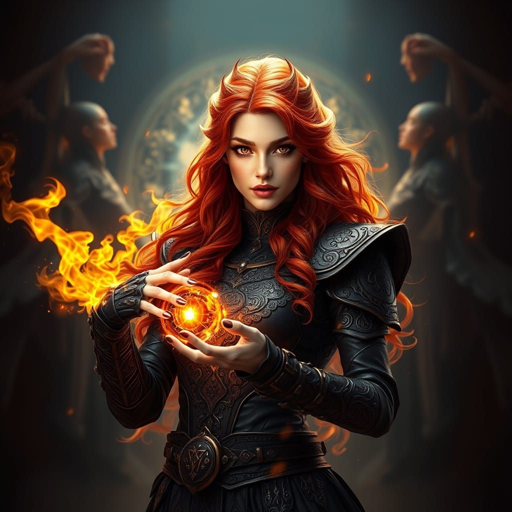 Sorceress in Dark Fantasy Armor