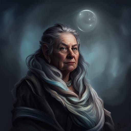 Fantasy Dwarf Lady with Braids and Orb