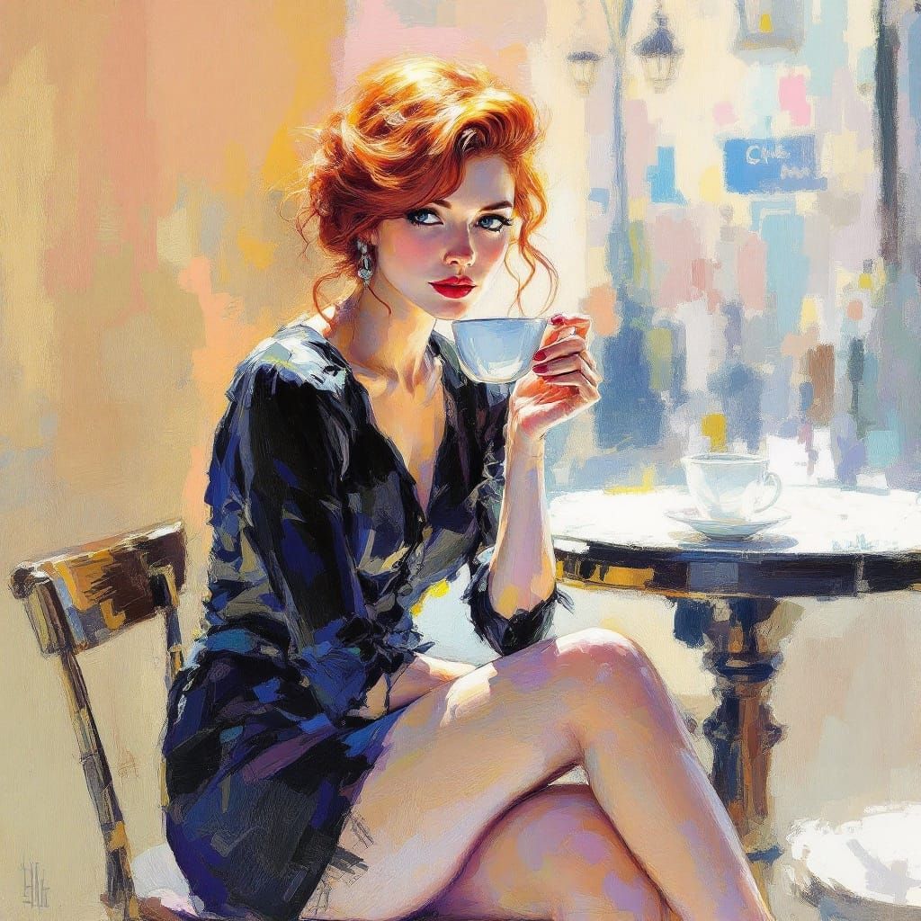 Impressionist Woman in Soft Pastels