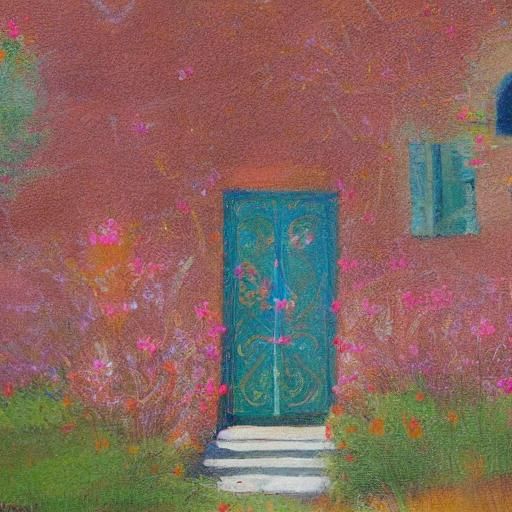 Girl With Olive Branches in Idyllic Scene