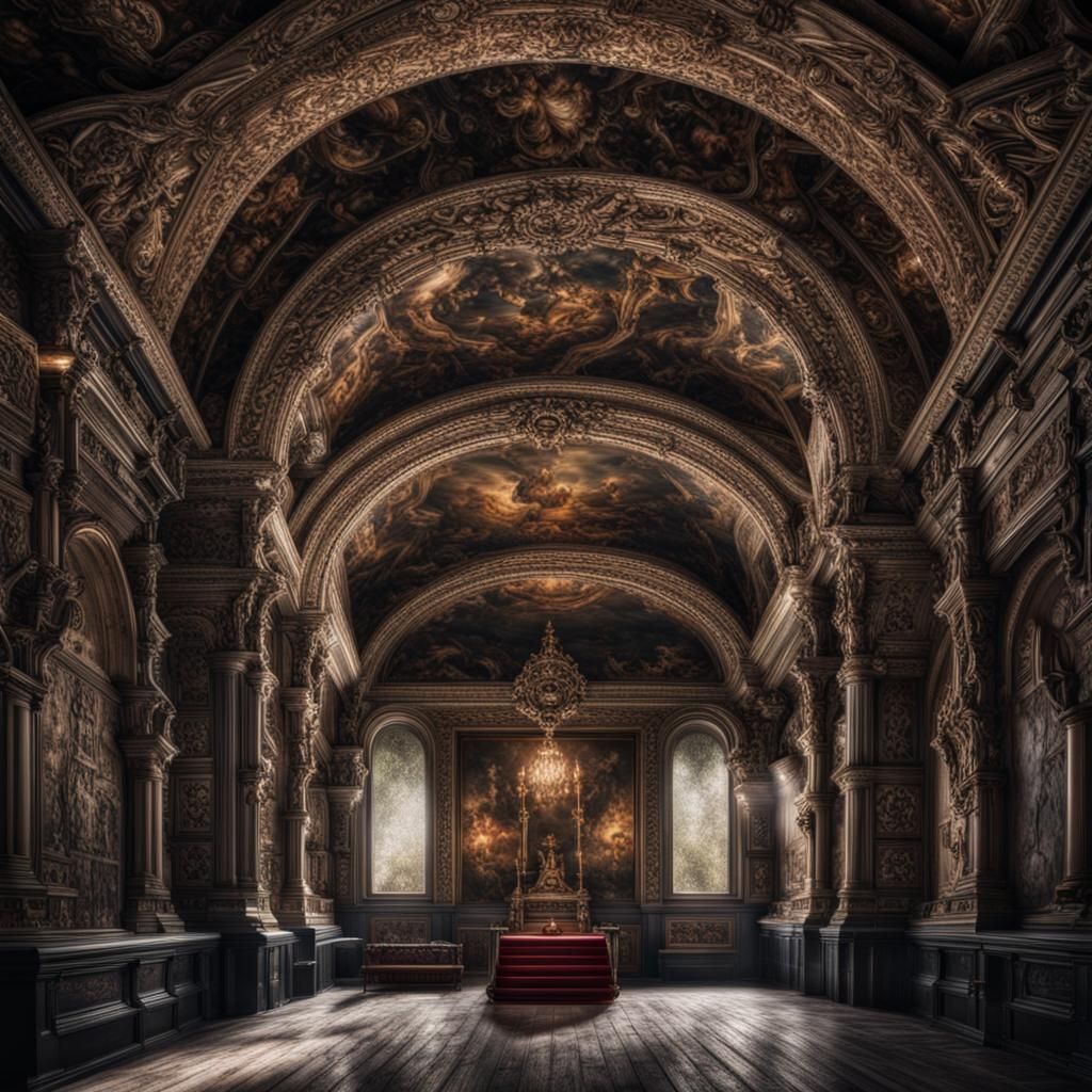 Hyperrealistic Throne Room with Intricate Details
