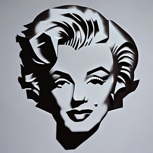 Marilyn Monroe as Floral Origami Sculpture