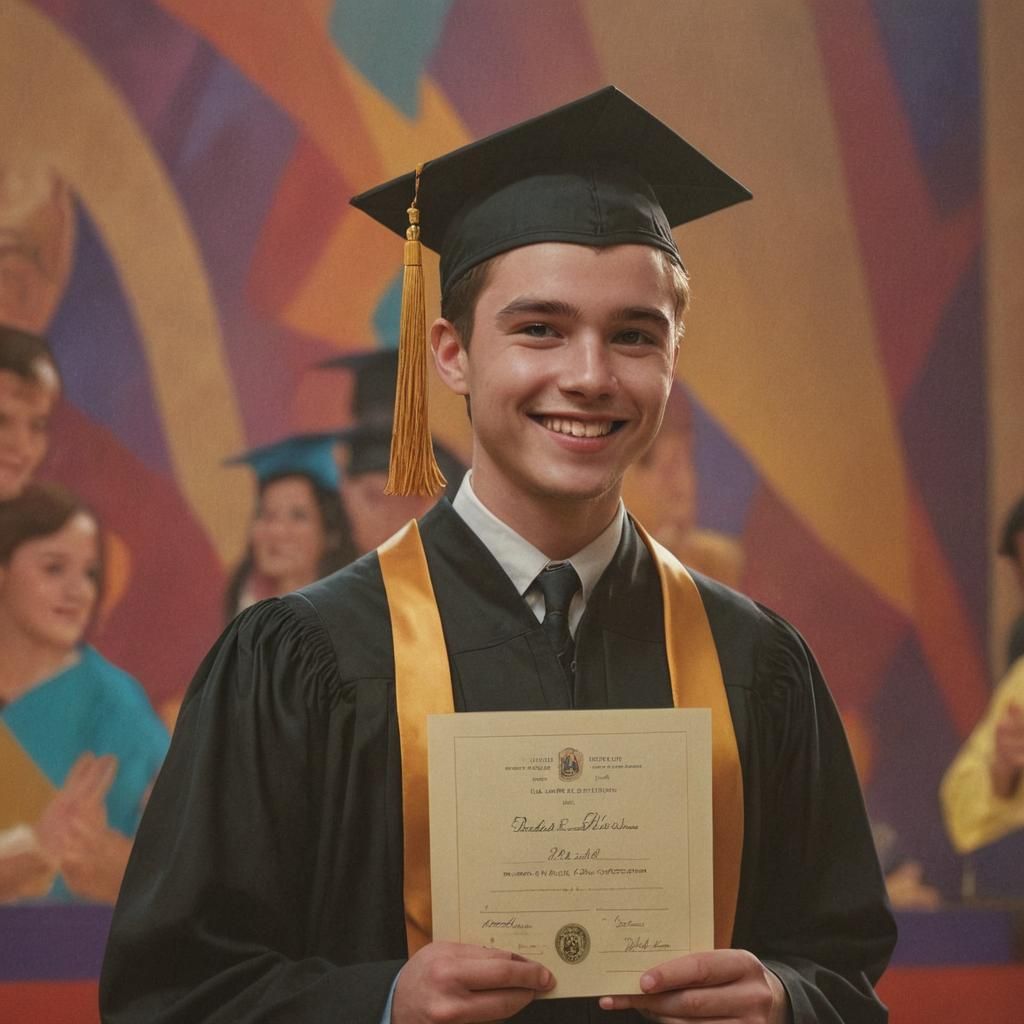 A Graduation Moment Lost in a Hyperrealistic Dream