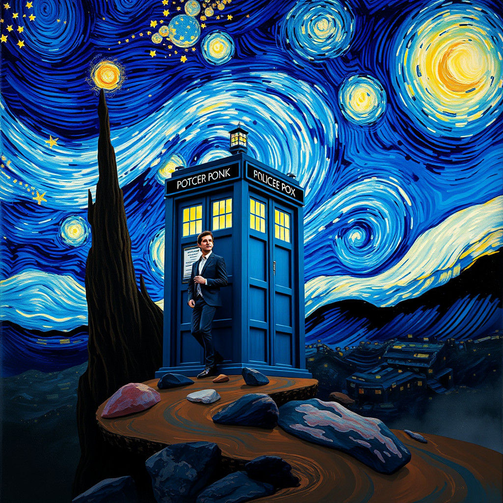 Doctor Who Meets Starry Night as Matte Painting