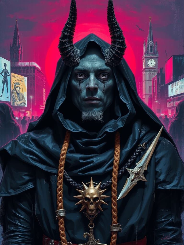 Cyberpunk Nazgul in Lyrical Abstraction Style