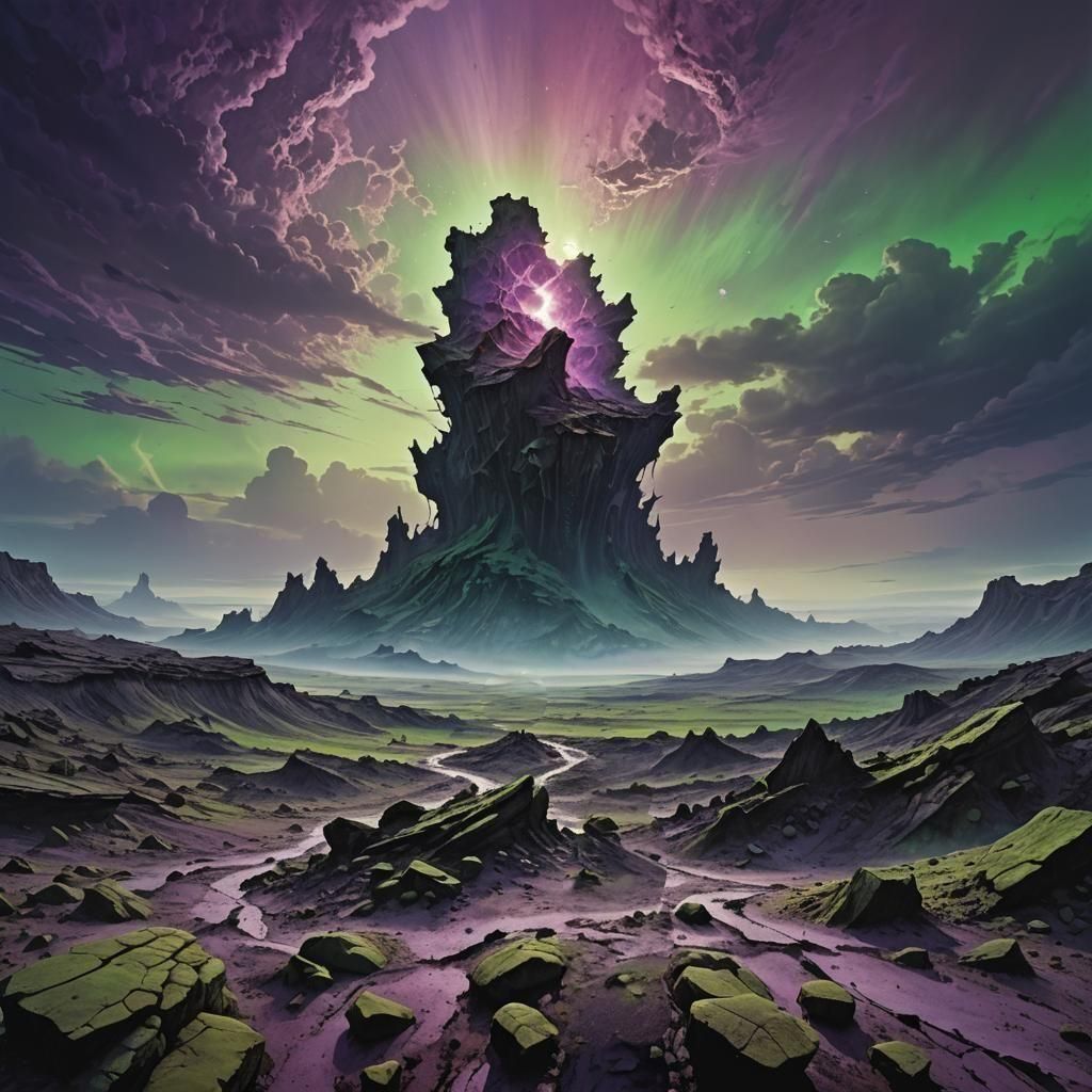 Wasteland Planet Under a Stormy Gas Giant