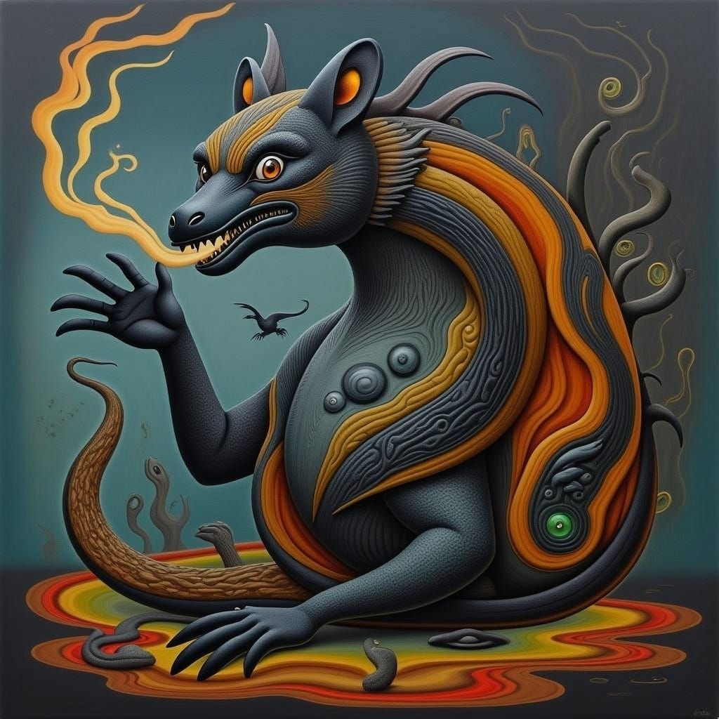 Tiger Dragon in Mystical Fantasy Setting