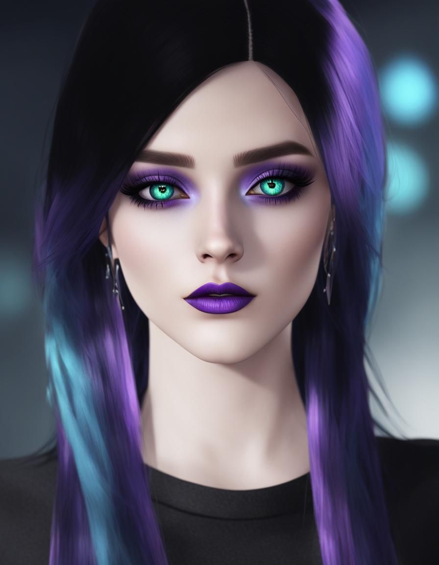 Beautiful gothic Sim lady from Sims3