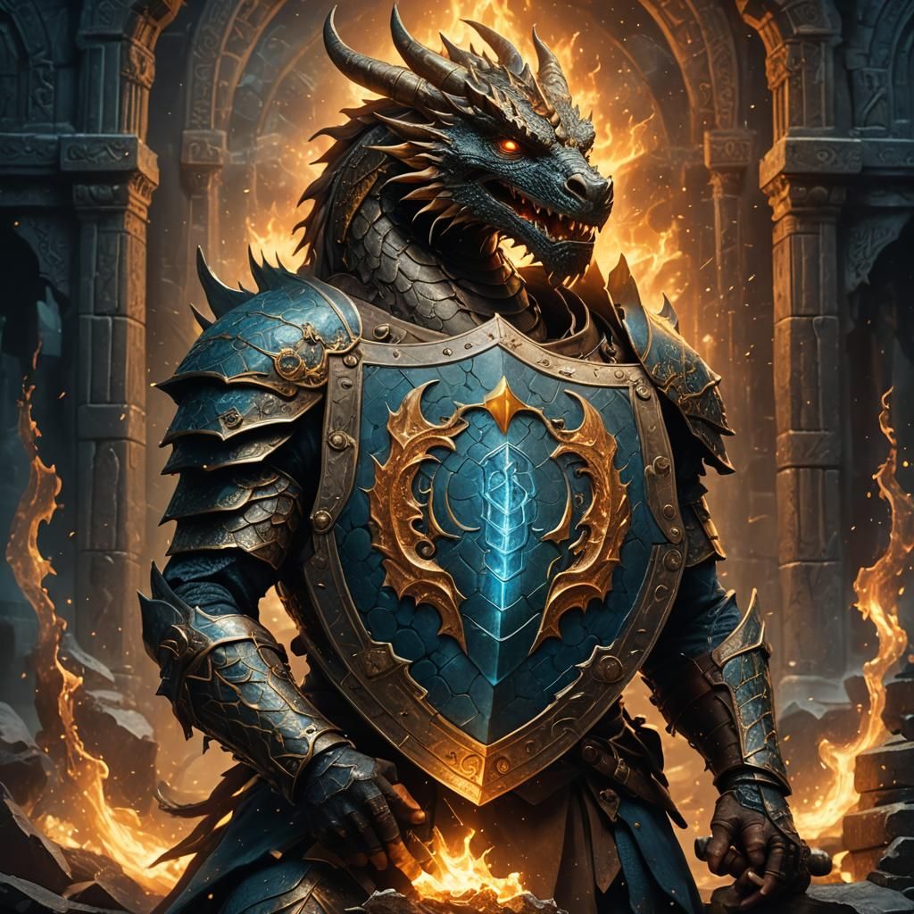 Enchanted Shield: A 3D Fantasy Emblem Design