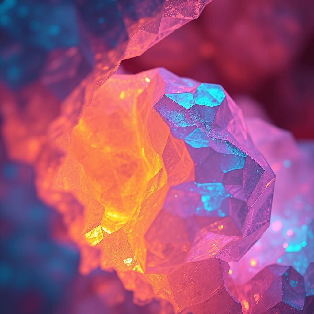 Glowing Mycelium Frozen in Crystalline Structures