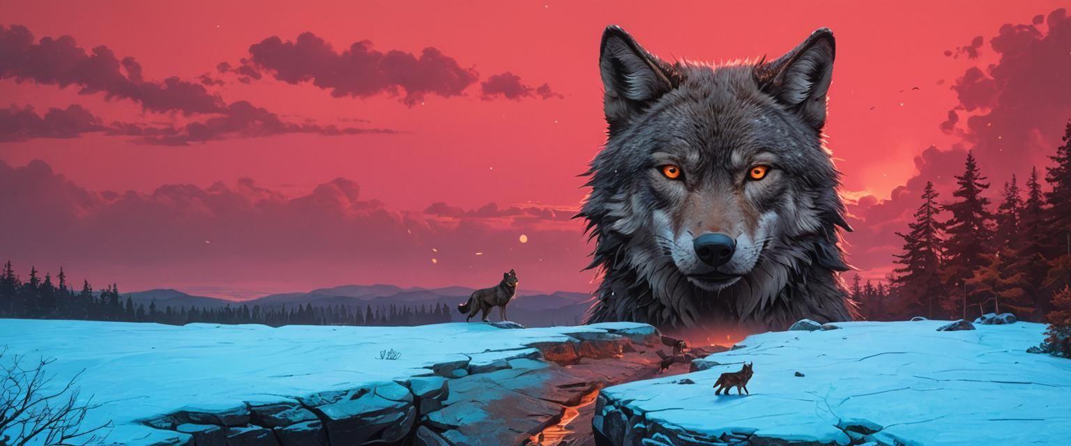 Mystical Wolves in Emerald Forest: Fantasy Concept Art