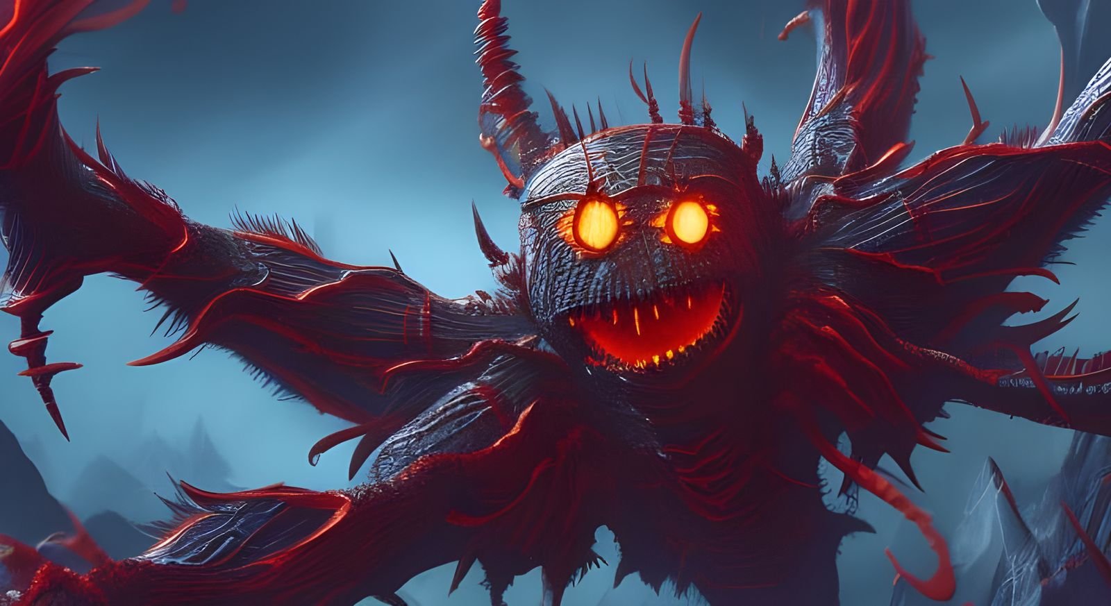 Detailed Spider Monster in Fantasy Concept Art