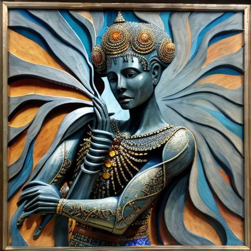 Kaleidoscopic Fractal Mandala with Symmetrical Tiles