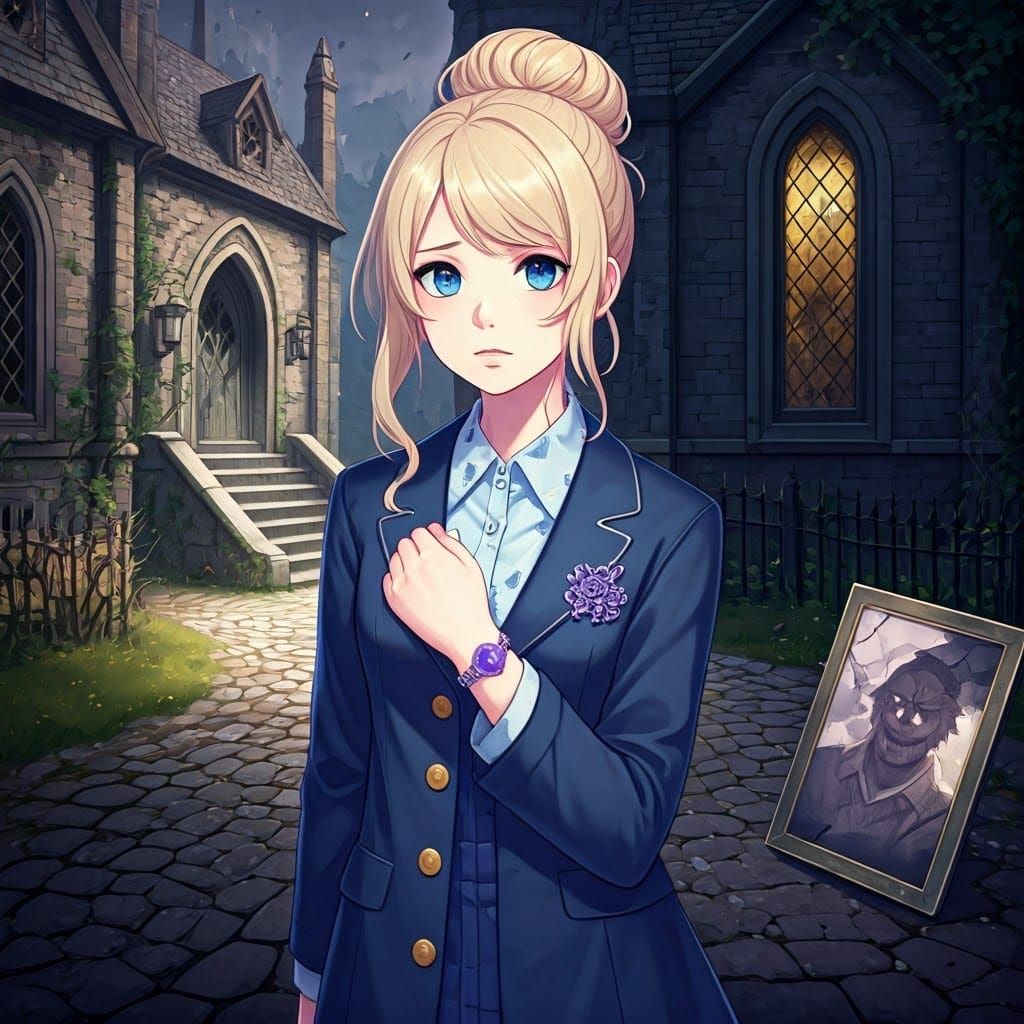 Resilient Girl Stands at Crossroads of Grief and Willpower i...