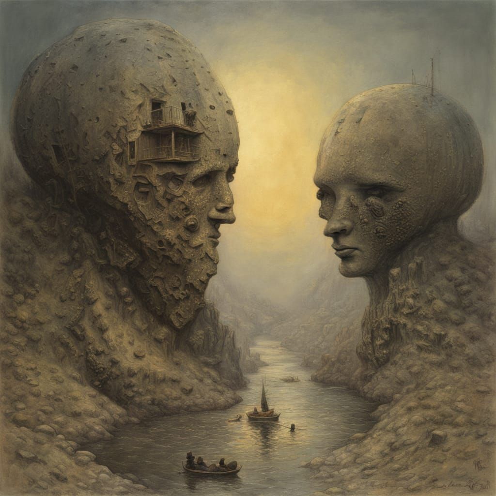 Surreal Visions: Fused Abstract Dystopian Fantasy Art