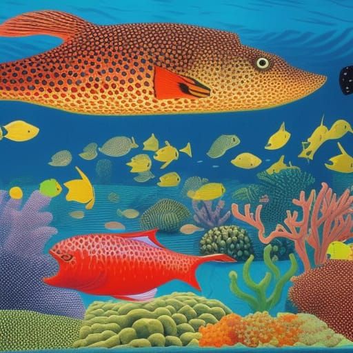 Underwater Shipwreck Scene in Pop Art Style