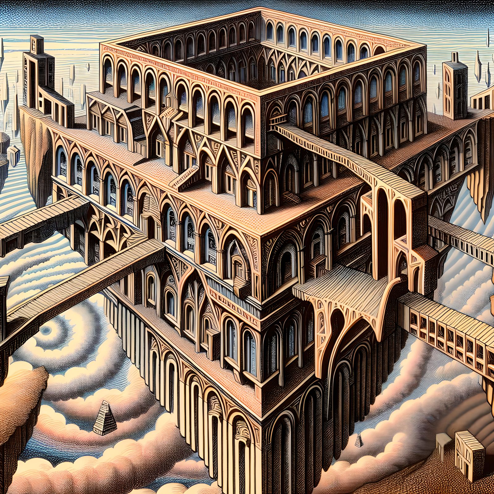 Surreal Architectural Marvel: Mind-Bending Optical Illusion