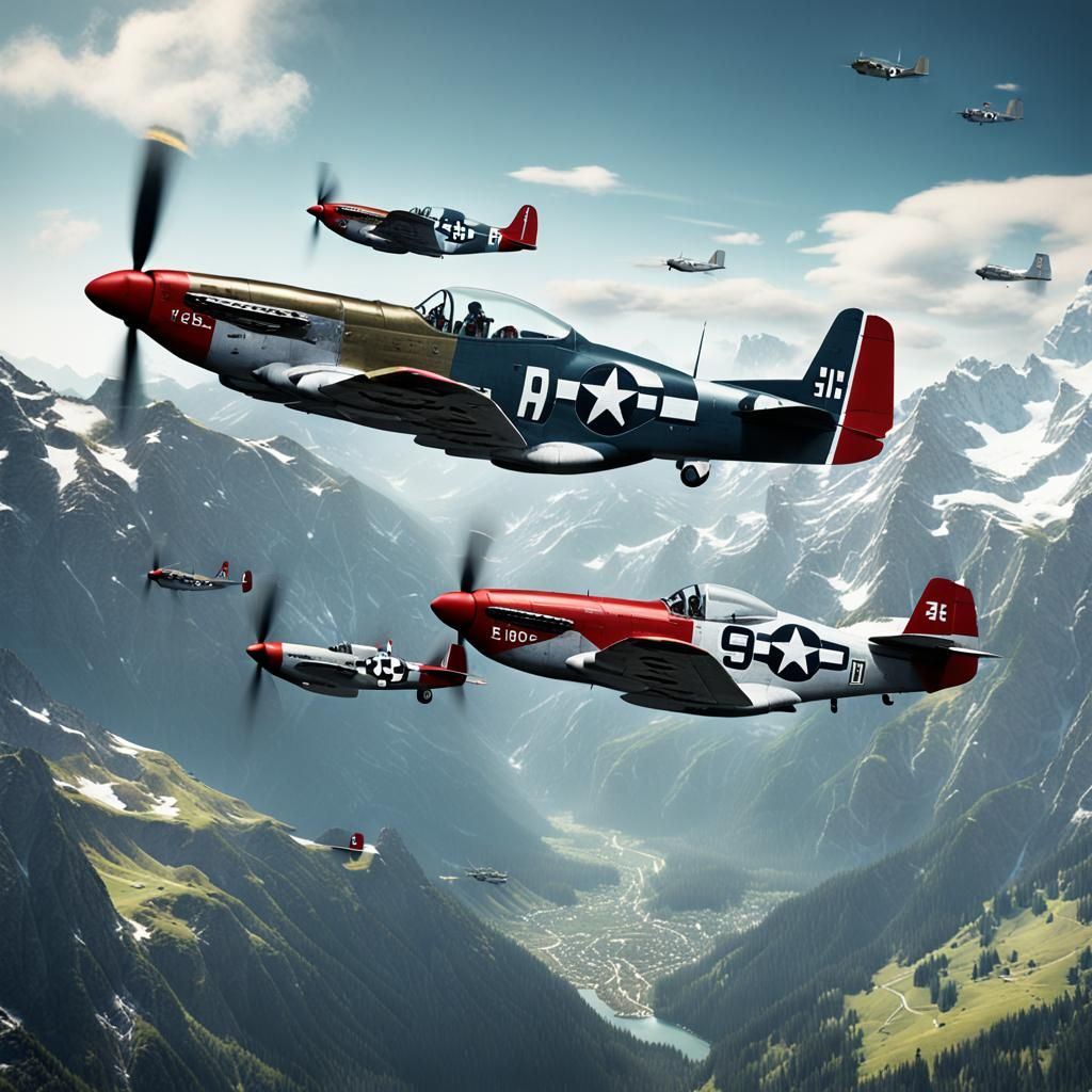 P51 Mustangs Over the Swiss Alps, 1943