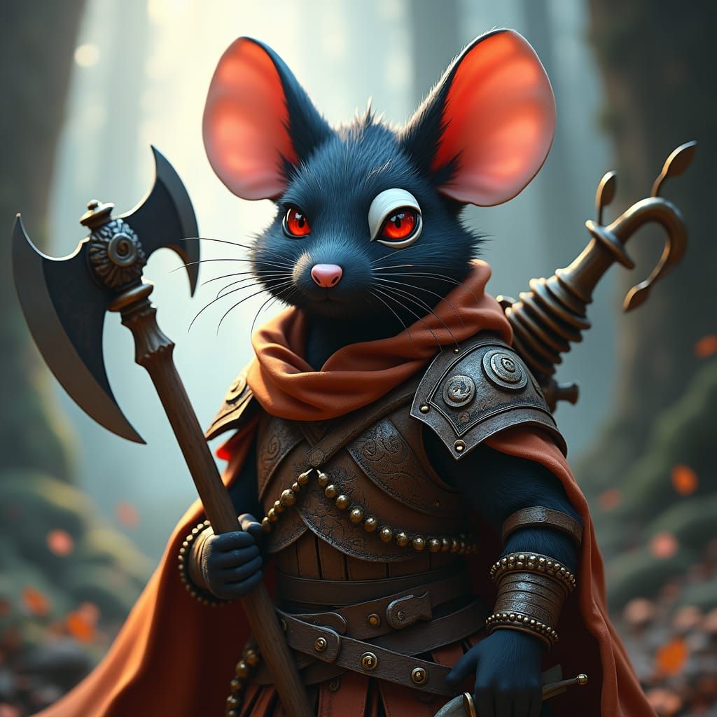 Mousefolk Artificer in Detailed Matte Painting Style