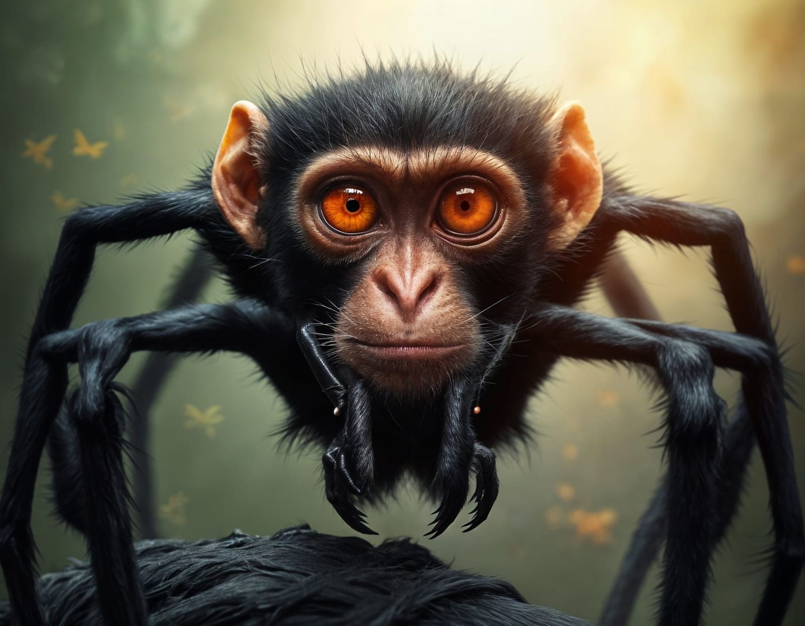 Surrealistic Black Widow Spider in Cyberpunk Digital Art