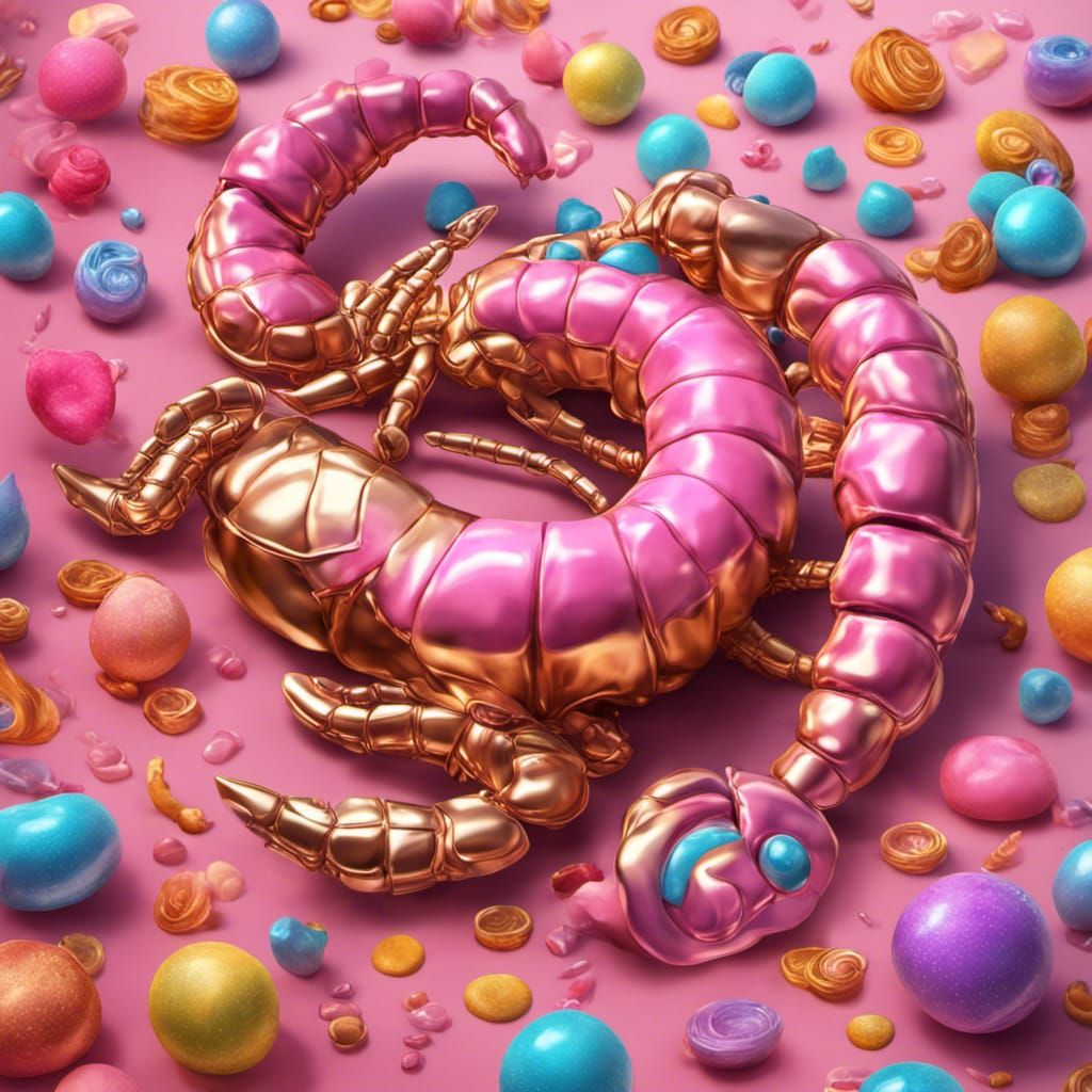 Candy Art Scorpio with Pink and Gold