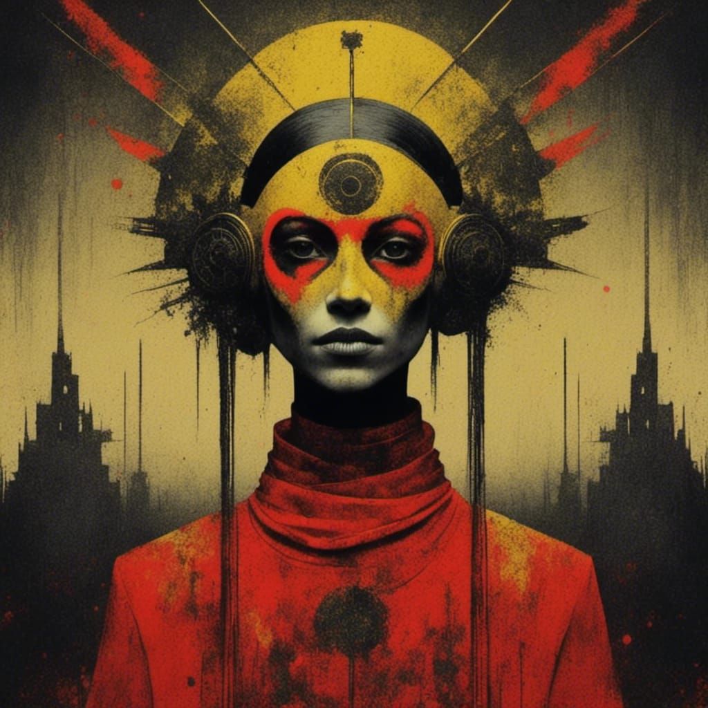 Pop Art Warlock in Punk Style