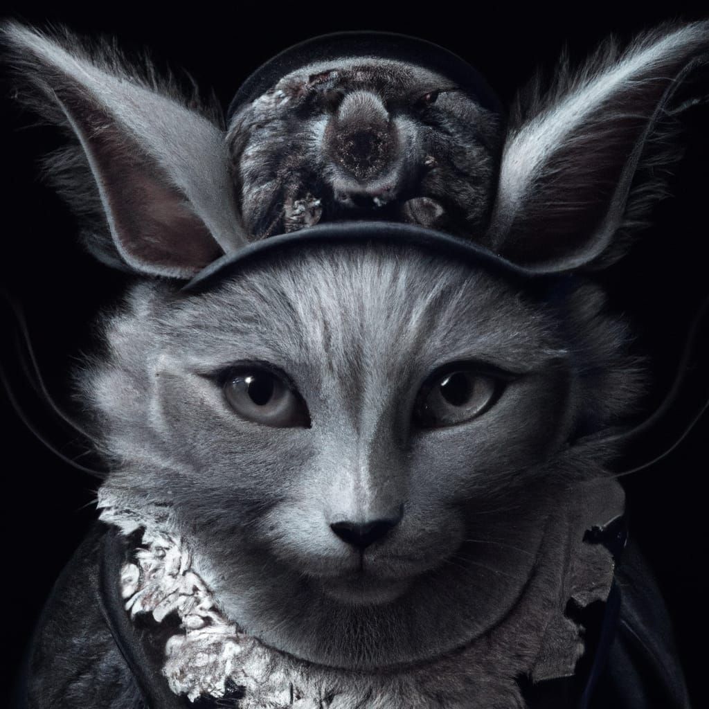 Ornate Dark Fantasy Cat in High Detail