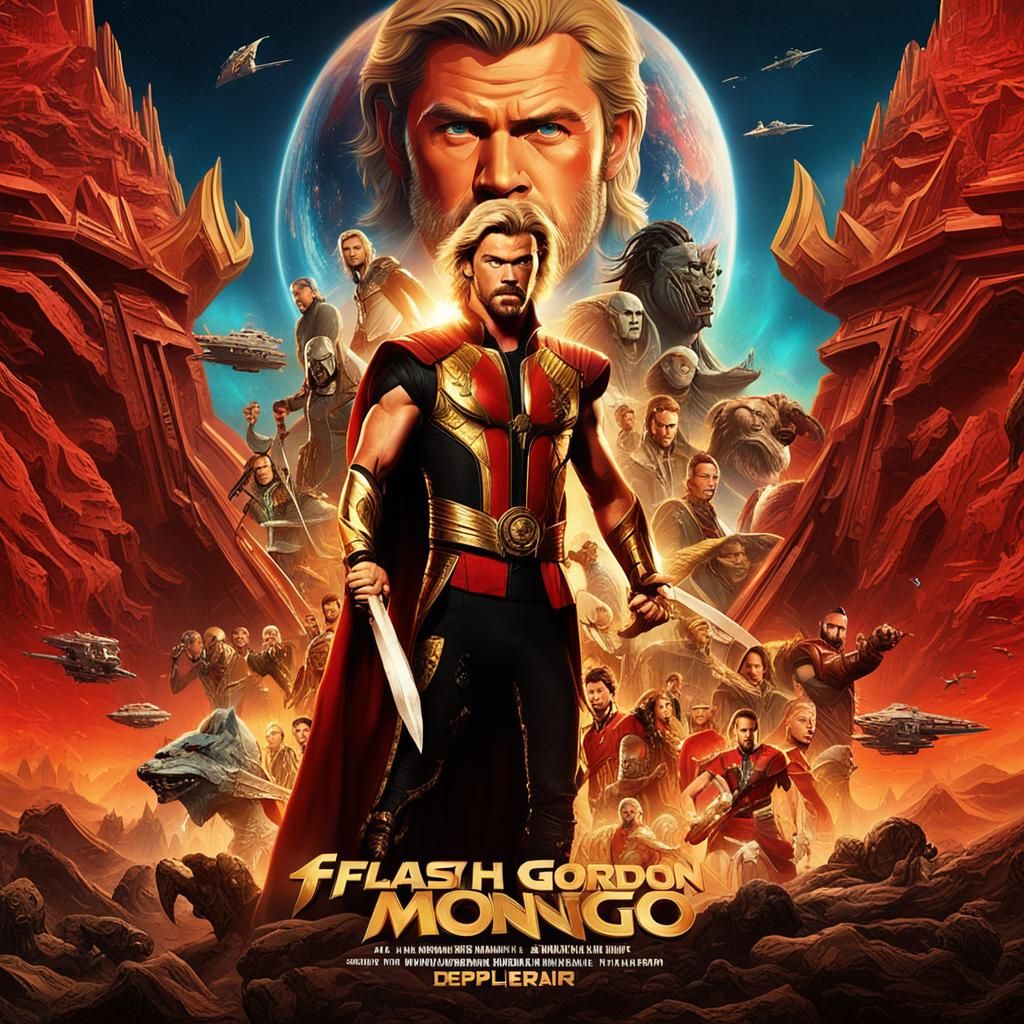 Chris Hemsworth as Flash Gordon: 8K Concept Art