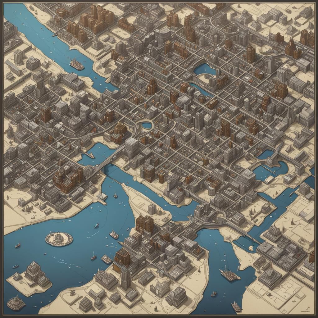 Detailed Modern City Map for DnD