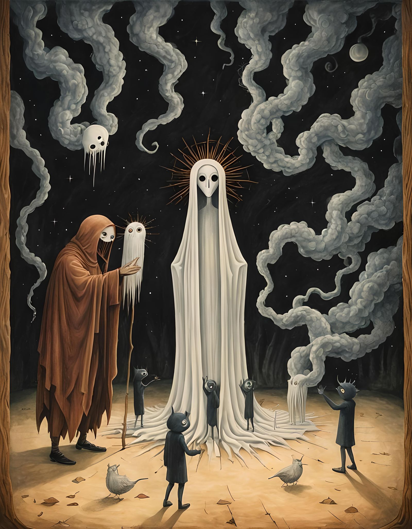 High-Five Ghost in Remedios Varo Style